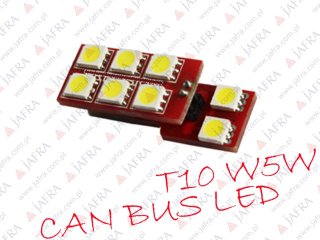 CAN BUS LED W5W T10 8 5050 SMD 12V BEZ POLARYZACJI